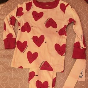 Kids Carter's Heart Print Pajamas - Red